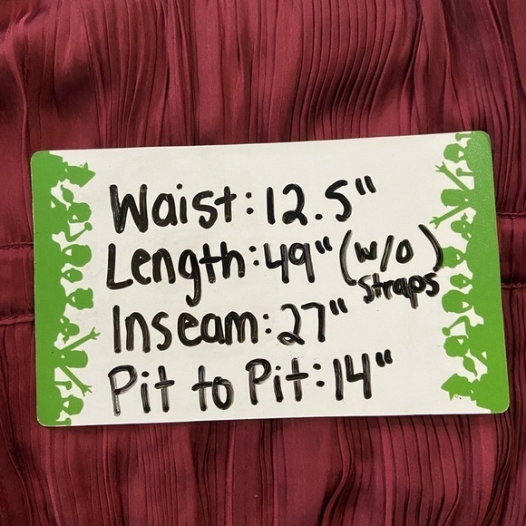 Anthropologie Current Air Red Silky Formal Wide Spaghetti Strap Jumpsuit XS - Picture 12 of 12